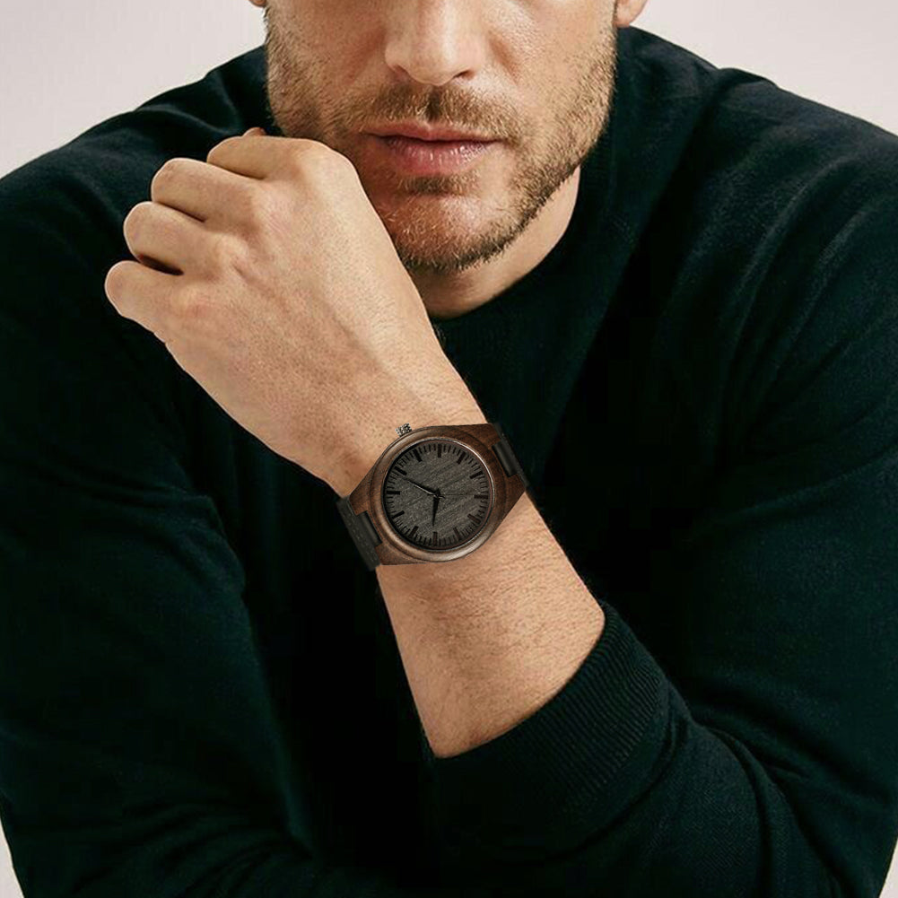 Father plot personalized engraved wooden watch-BUNNYKACHU