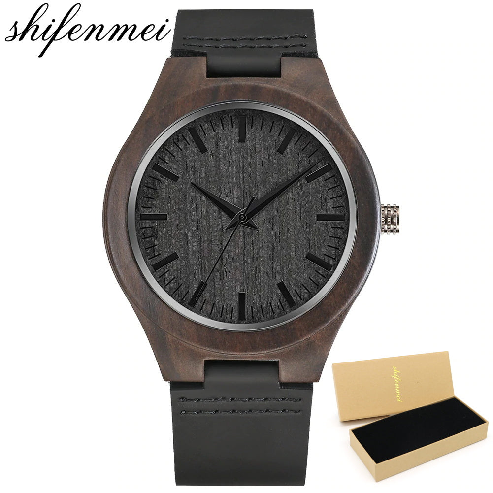 Father plot personalized engraved wooden watch-BUNNYKACHU