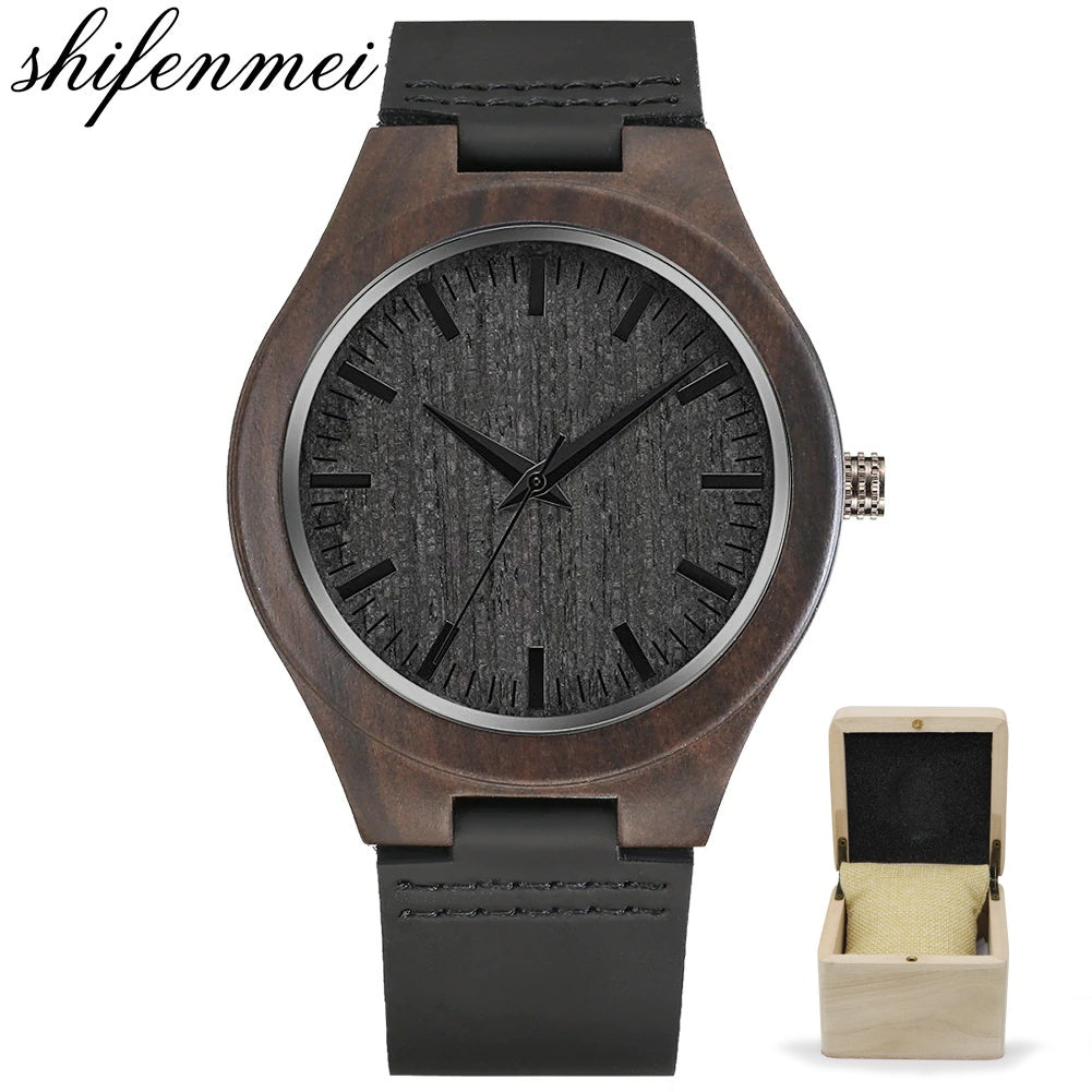 Father plot personalized engraved wooden watch-BUNNYKACHU