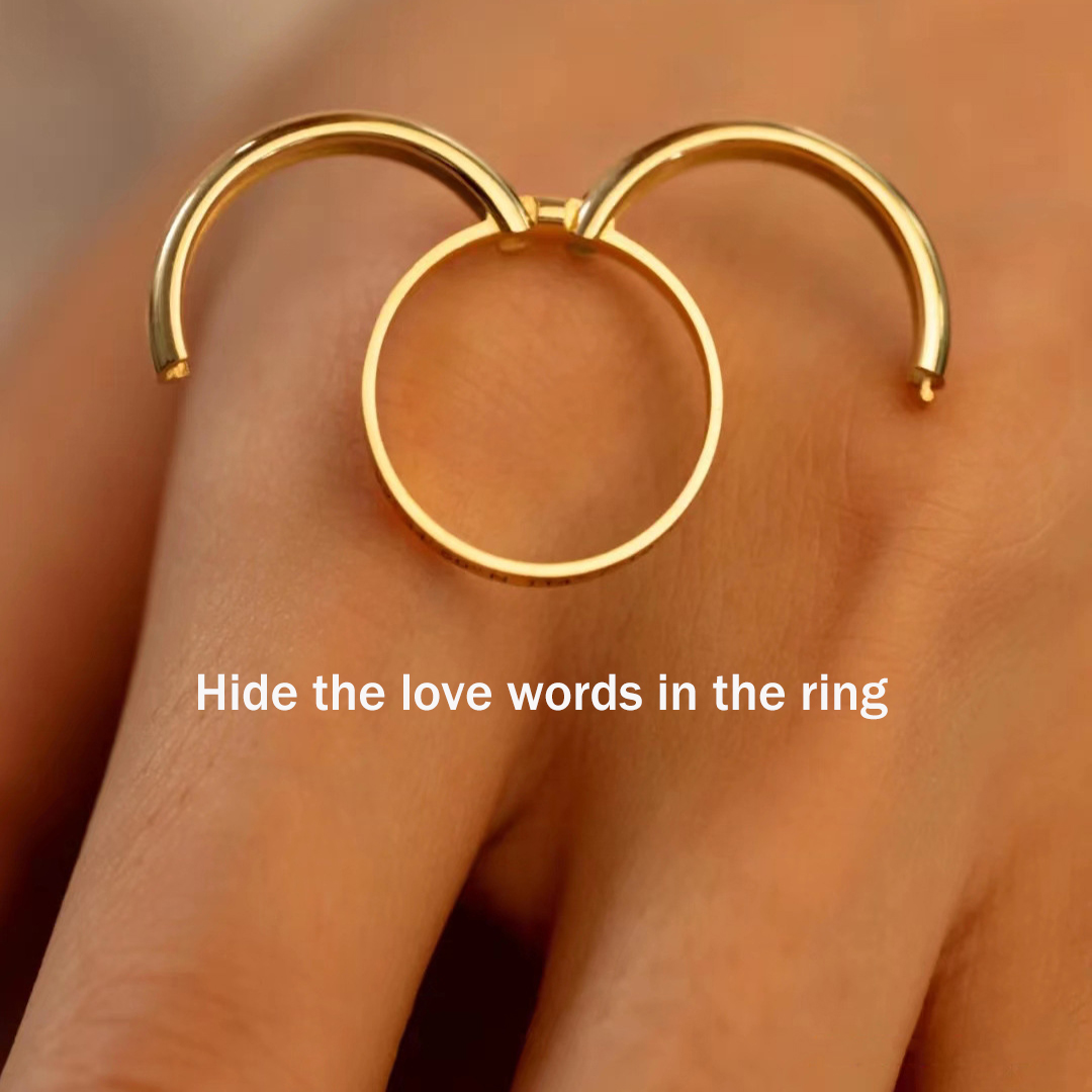 Custom Hidden Message Creative Couple Ring, hidden secrets in rings-BUNNYKACHU