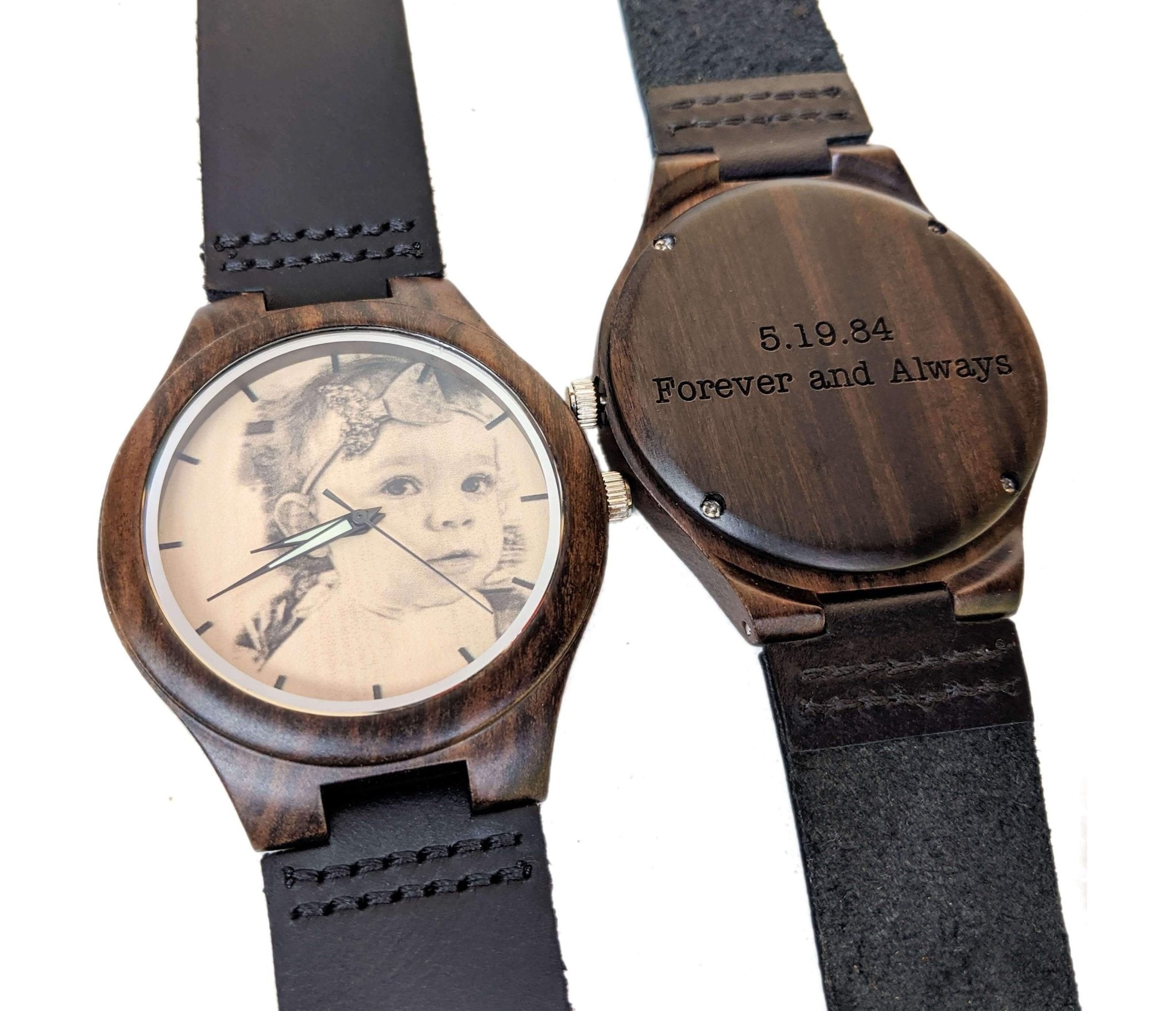 DIY personalized pictures custom sandalwood watches-BUNNYKACHU