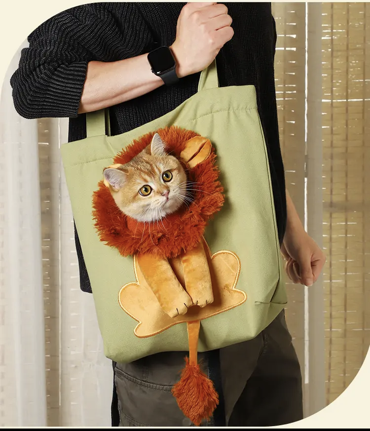 Little lion exposed head shape pet handbag-BUNNYKACHU