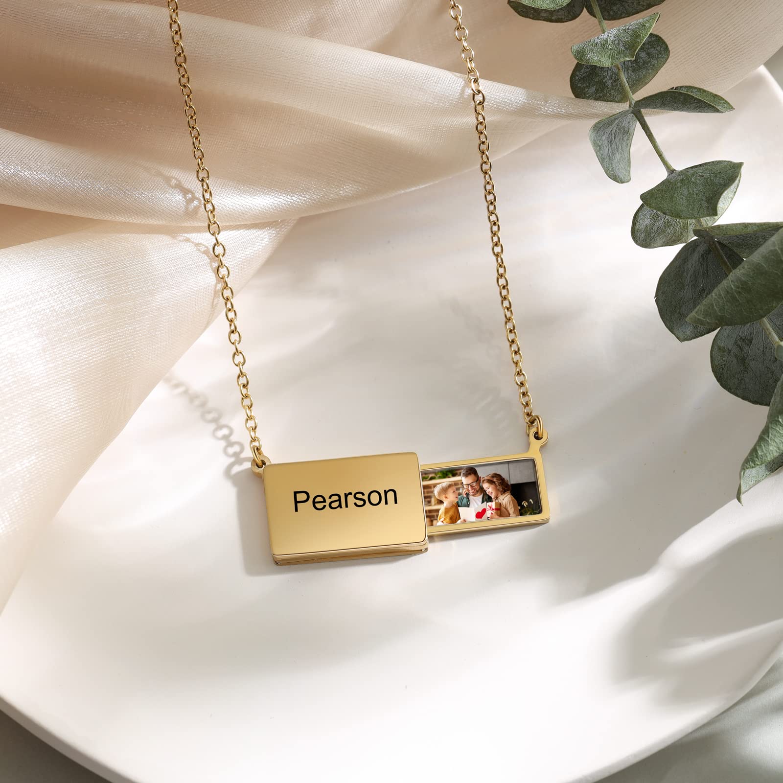 Personalized Necklace - Engraved Picture Text-BUNNYKACHU