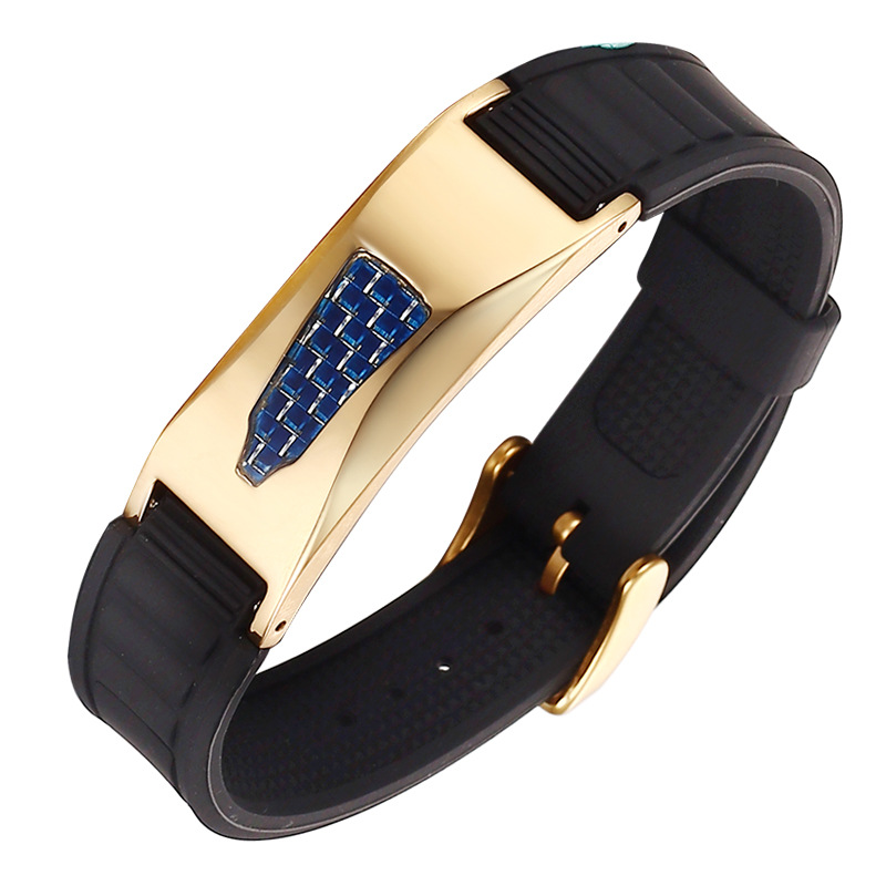 Energy elements stainless steel curved brand silicone bracelet titanium bracelet-BUNNYKACHU