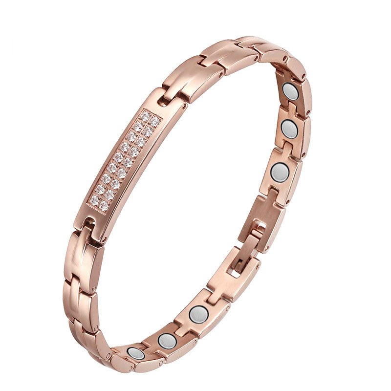 Women's titanium steel crystal magnetic therapy bracelet-BUNNYKACHU