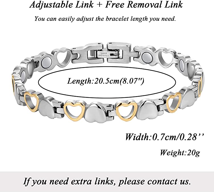 Women's titanium steel magnetic healing stone heart bracelet-BUNNYKACHU