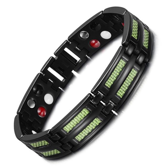 Black Titanium Magnetic Carbon 4 Elements Carbon Fiber Bracelet-BUNNYKACHU