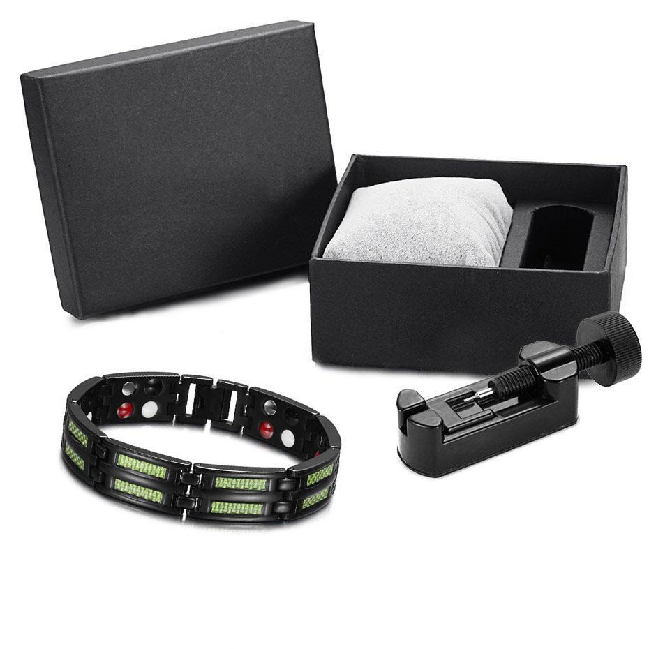Black Titanium Magnetic Carbon 4 Elements Carbon Fiber Bracelet-BUNNYKACHU