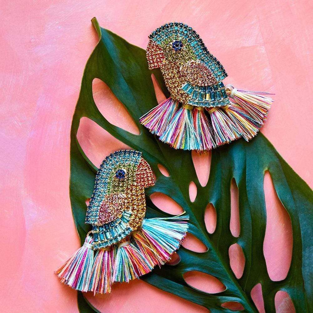 Bird & Tassel Earrings-BUNNYKACHU