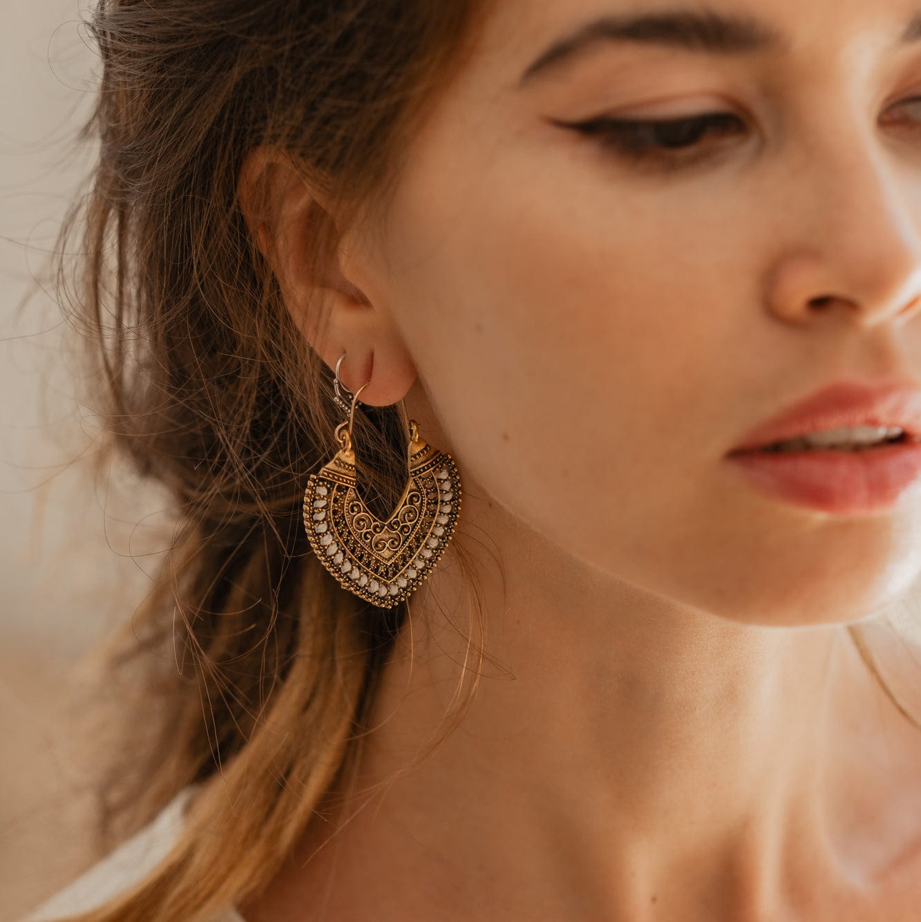 Boho Heart Drop Earrings-BUNNYKACHU