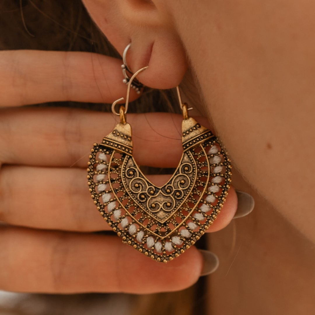 Boho Heart Drop Earrings-BUNNYKACHU