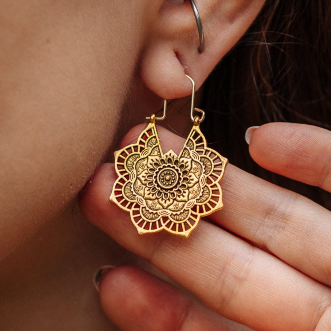 Mandala Drop Earrings-BUNNYKACHU
