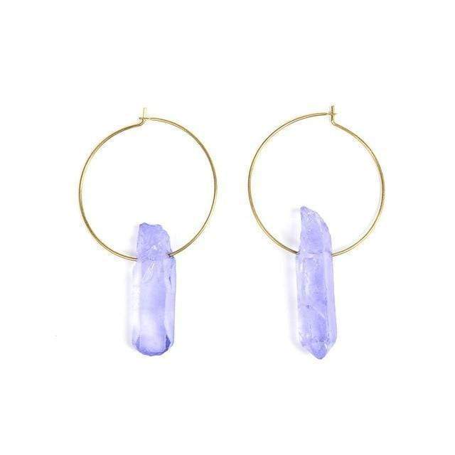 Raw Crystal Small Hoop Earrings-BUNNYKACHU