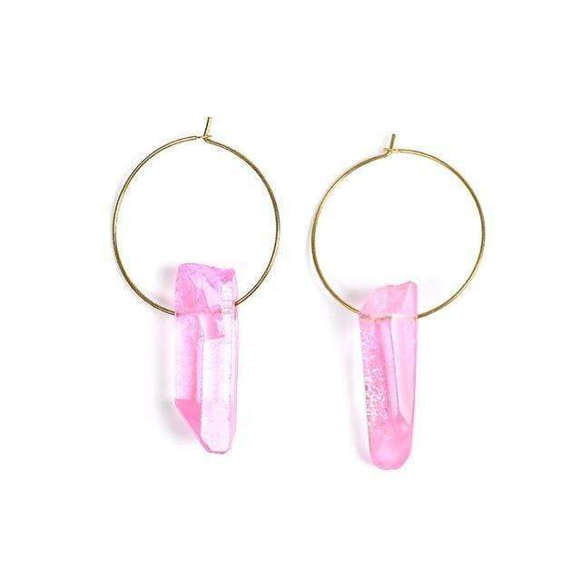Raw Crystal Small Hoop Earrings-BUNNYKACHU
