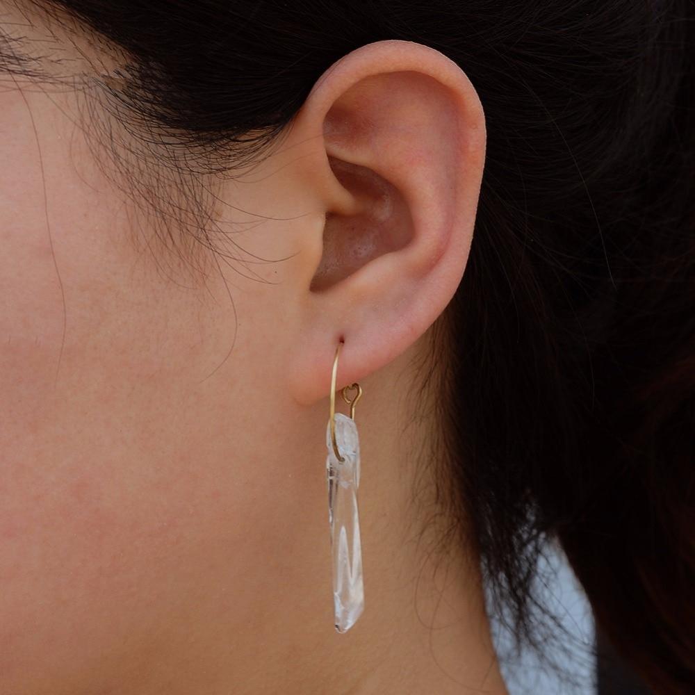 Raw Crystal Small Hoop Earrings-BUNNYKACHU