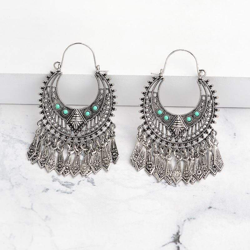 Ethnic Tasseled Drop Earrings-BUNNYKACHU