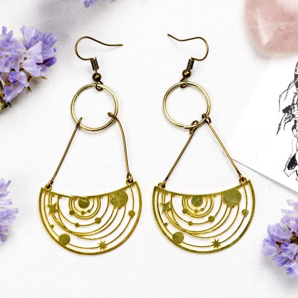 Solar System Drop Earrings-BUNNYKACHU