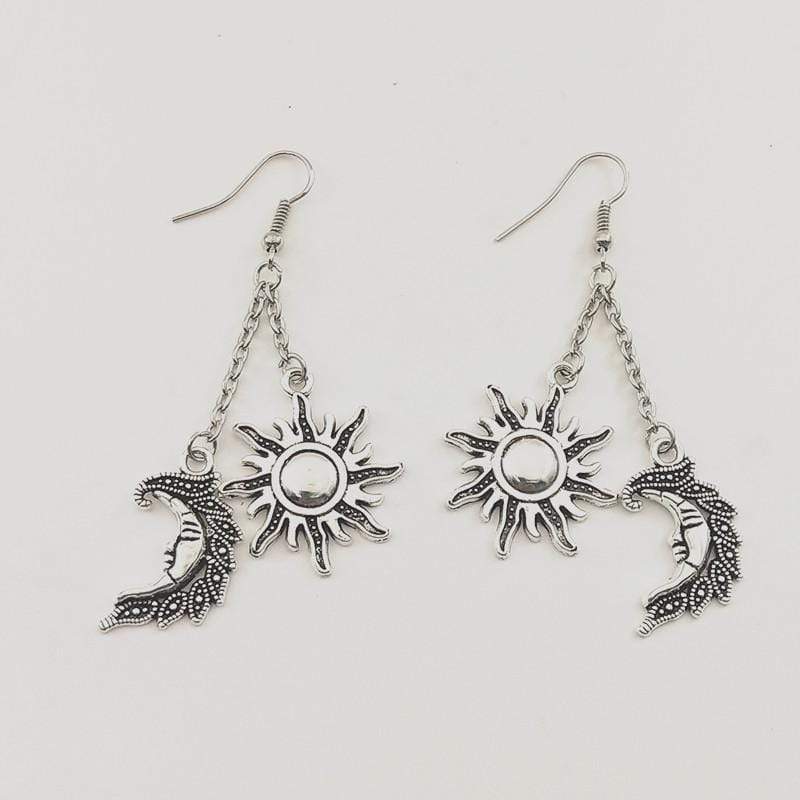 Sun and Moon Dangle Earrings-BUNNYKACHU