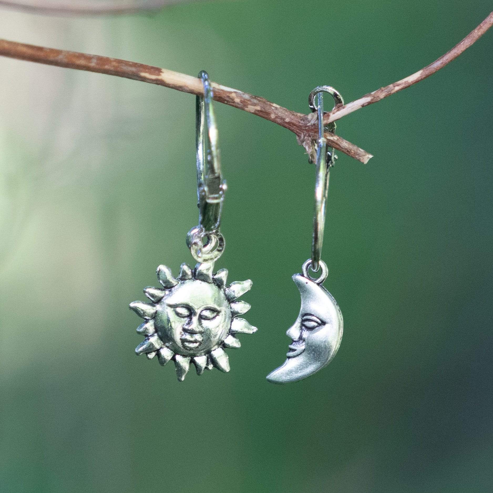 Sun and Moon Hoop Earrings-BUNNYKACHU