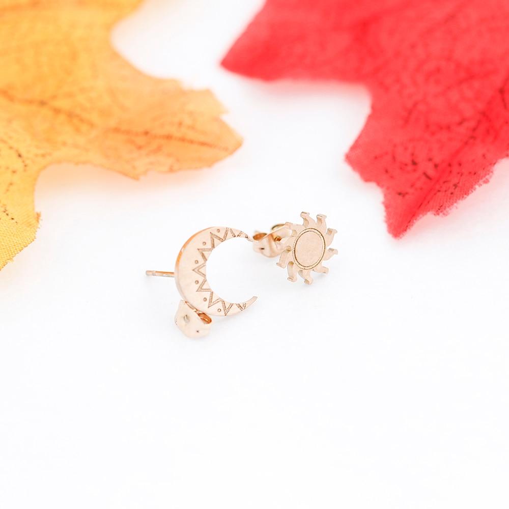 Sun and Moon Mini Stud Earrings-BUNNYKACHU