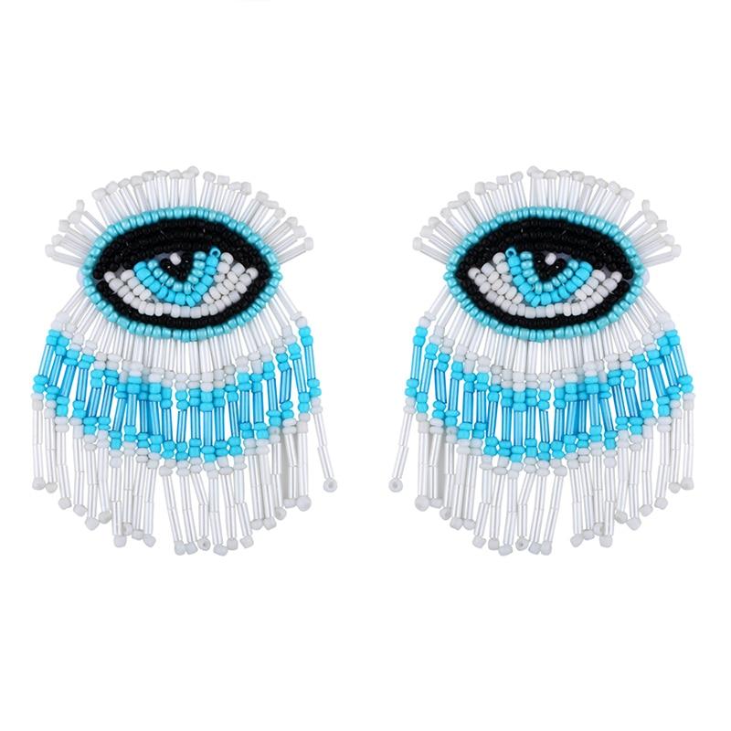 Beaded Evil Eye Earrings-BUNNYKACHU