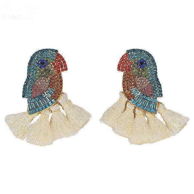 Bird & Tassel Earrings-BUNNYKACHU