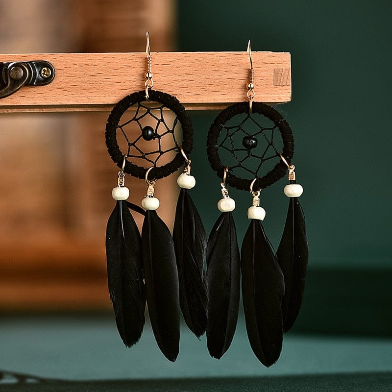 Dreamcatcher Feather Earrings-BUNNYKACHU