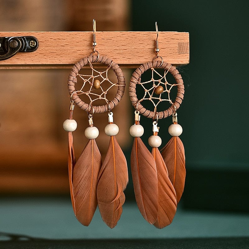 Dreamcatcher Feather Earrings-BUNNYKACHU