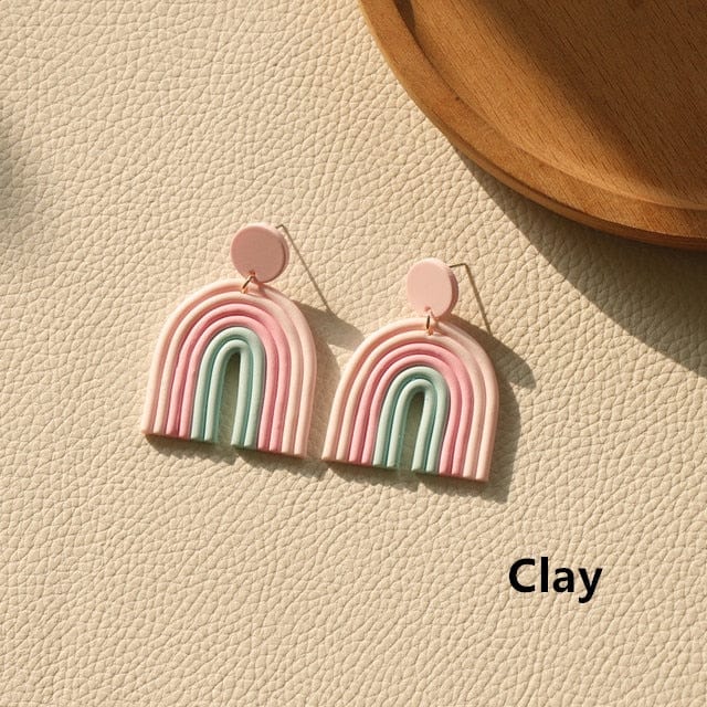 Macaron Geometric Dangle Earrings-BUNNYKACHU