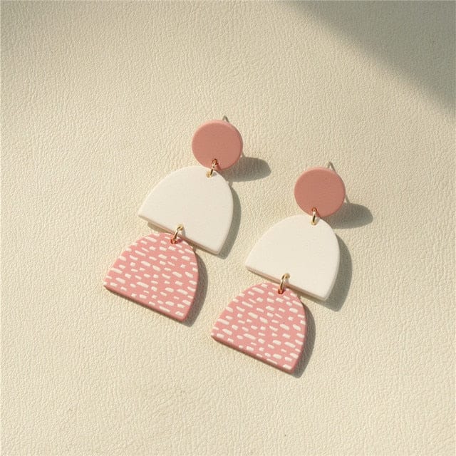 Macaron Geometric Dangle Earrings-BUNNYKACHU
