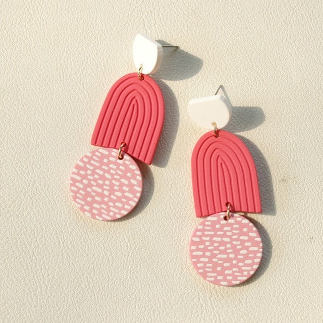 Macaron Geometric Dangle Earrings-BUNNYKACHU
