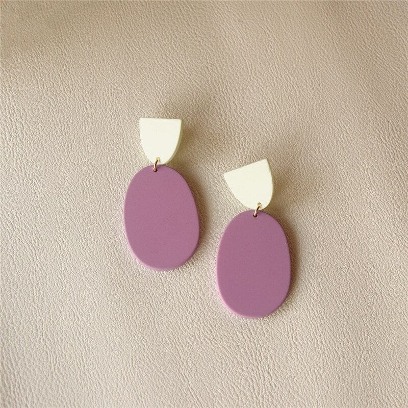 Macaron Geometric Dangle Earrings-BUNNYKACHU