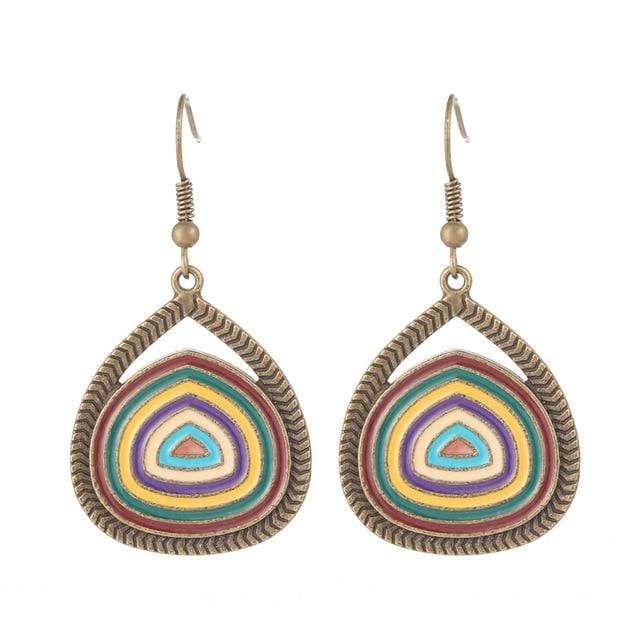 Multicolor Round Pendant Earrings-BUNNYKACHU