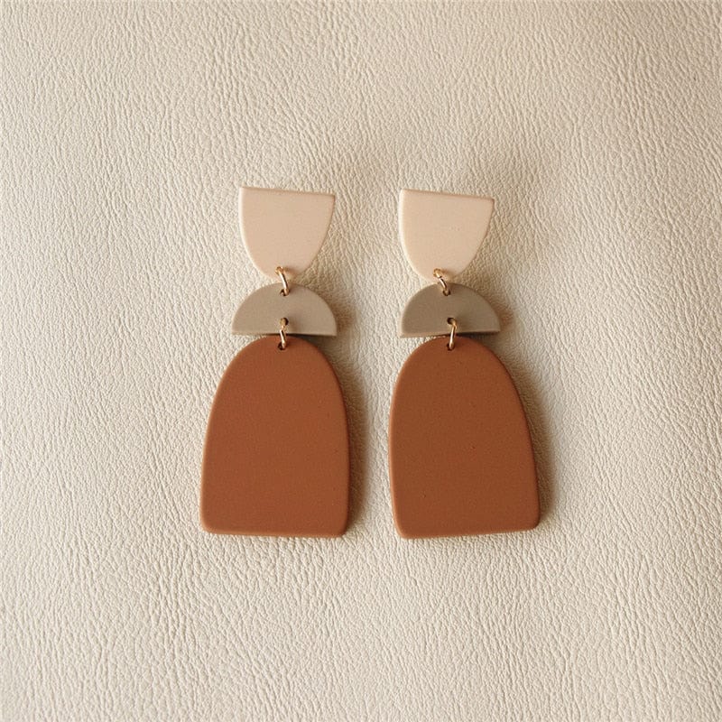 Macaron Geometric Dangle Earrings-BUNNYKACHU