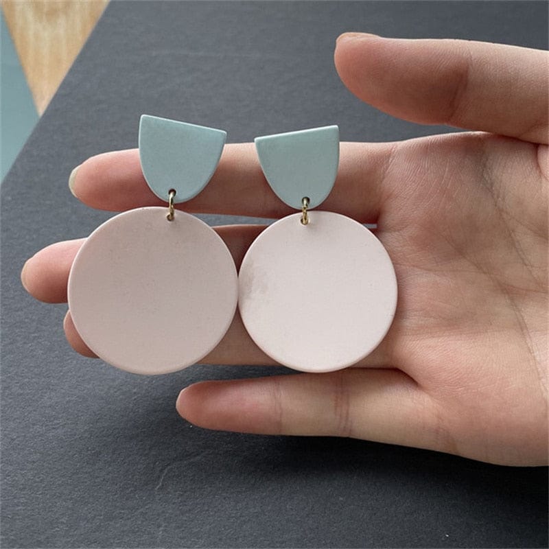 Macaron Geometric Dangle Earrings-BUNNYKACHU