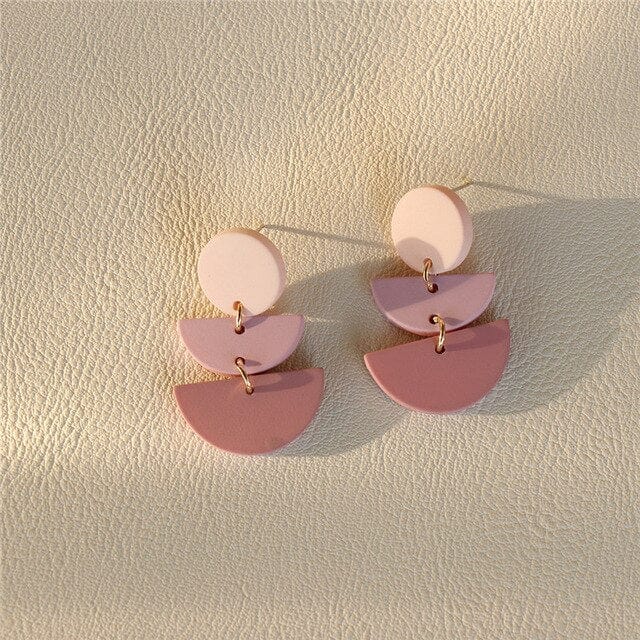 Macaron Geometric Dangle Earrings-BUNNYKACHU