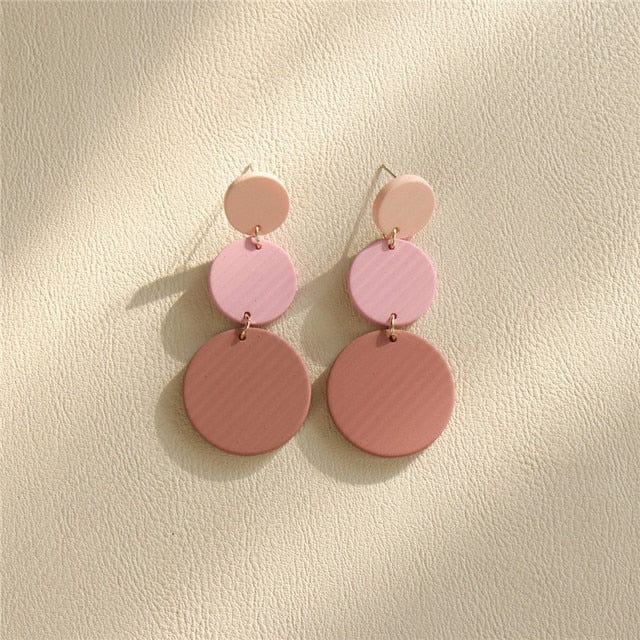 Macaron Geometric Dangle Earrings-BUNNYKACHU