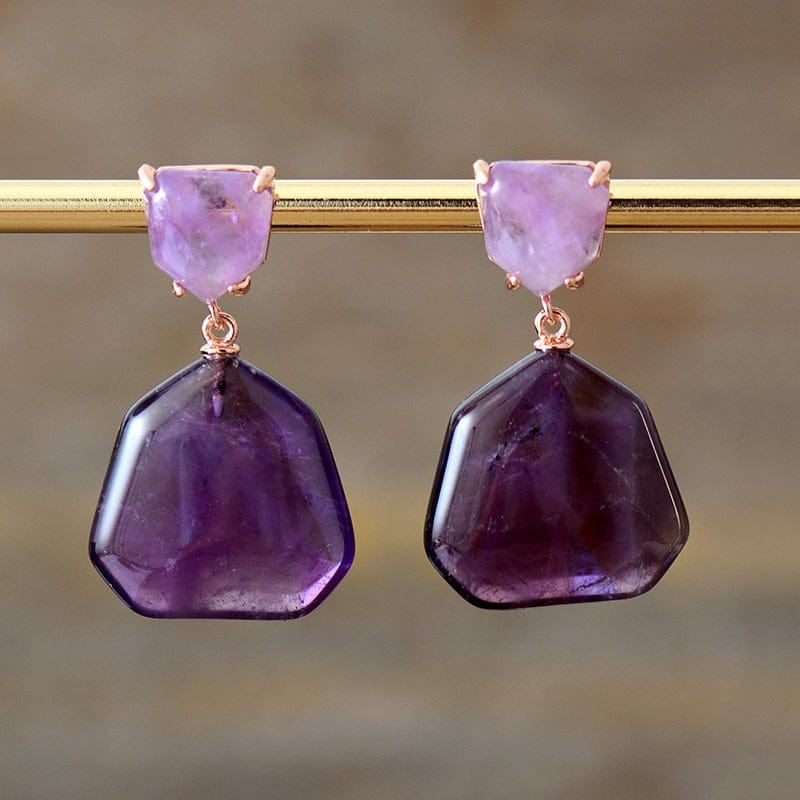 Amethyst - Tiger Eye Stud Earring-BUNNYKACHU
