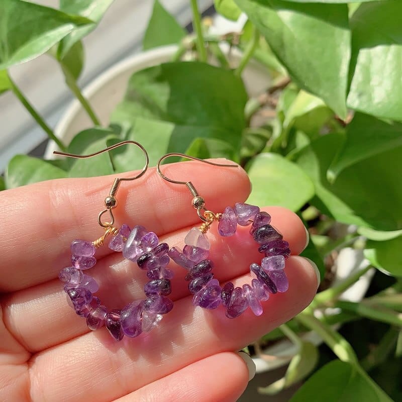 Natural Crystal Beads Earring-BUNNYKACHU