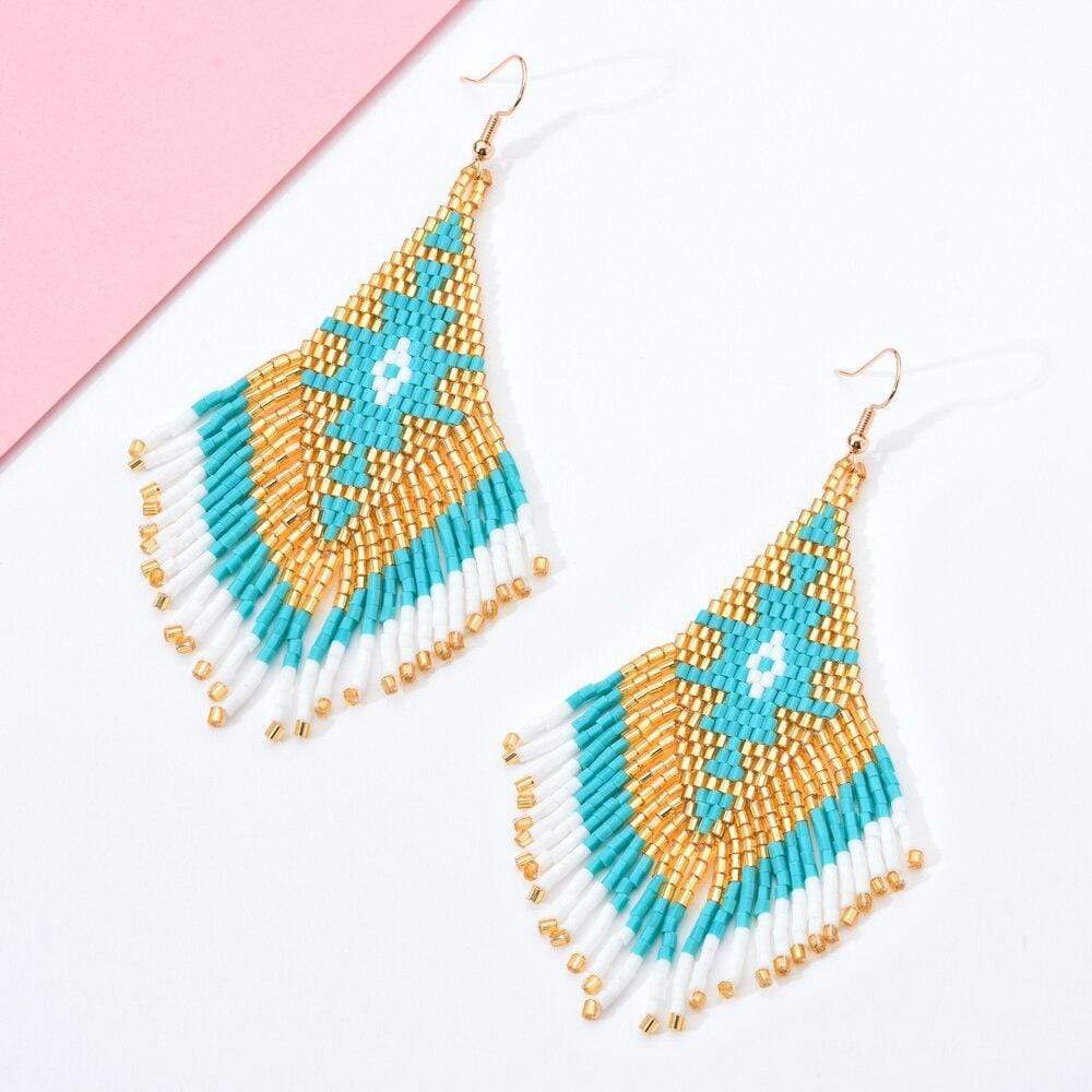 Ethnic Boho Drop Earrings-BUNNYKACHU