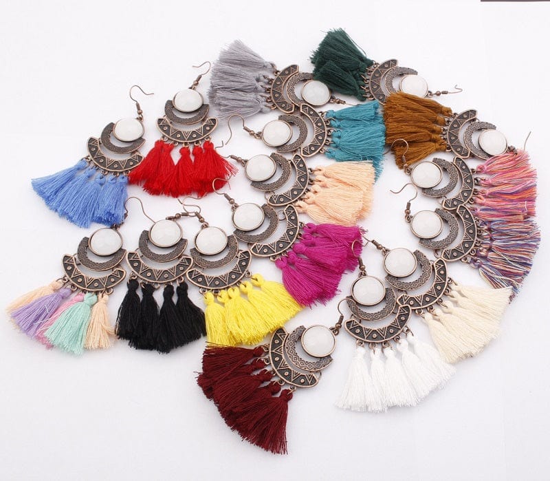 Boho Tasseled Dangle Earrings-BUNNYKACHU