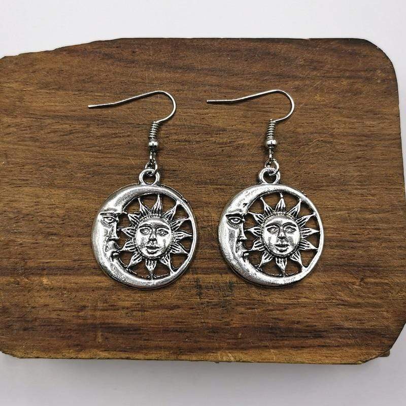 Celestial Sun and Moon Earrings-BUNNYKACHU