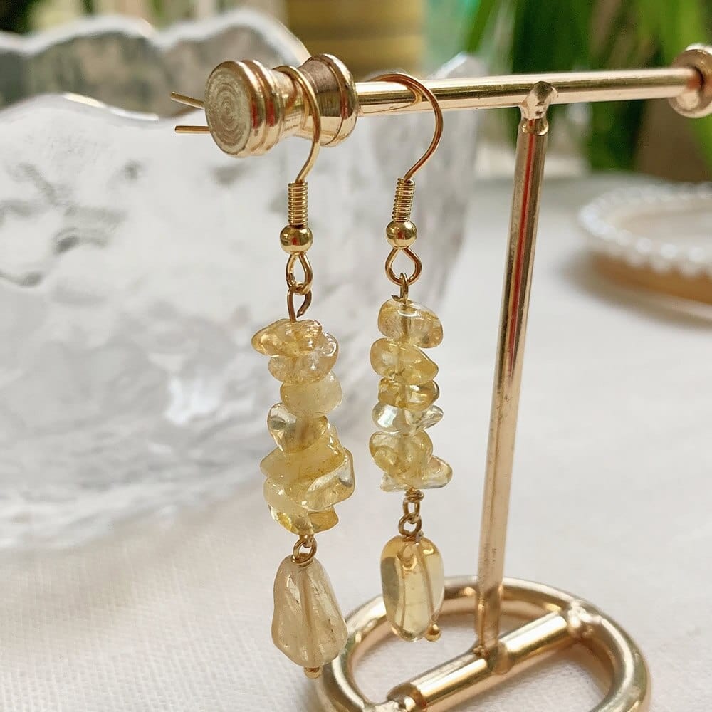 Long Crystal Drop Earrings-BUNNYKACHU