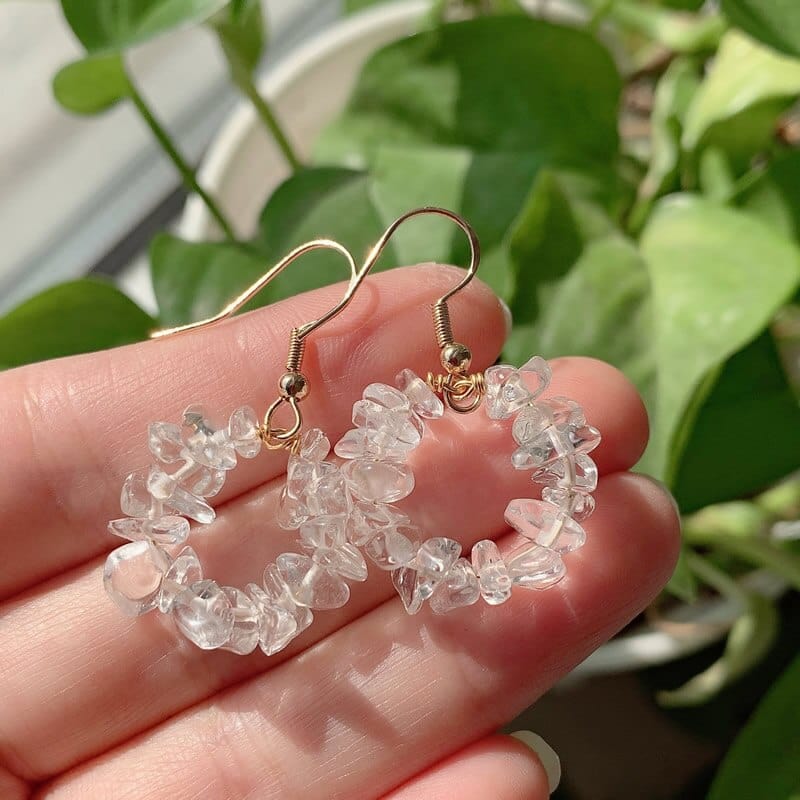 Natural Crystal Beads Earring-BUNNYKACHU