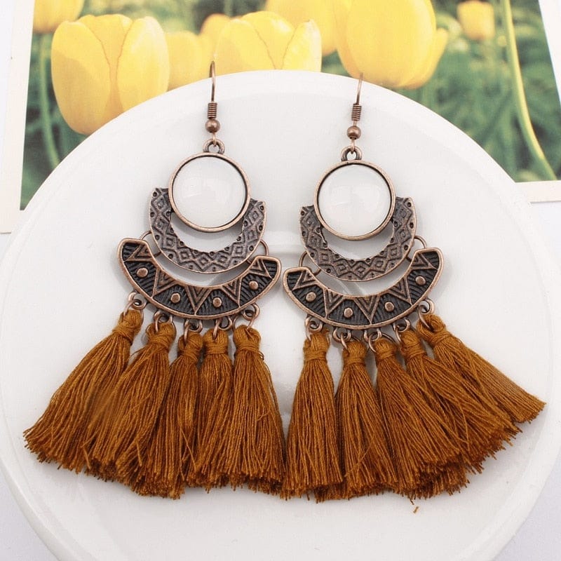 Boho Tasseled Dangle Earrings-BUNNYKACHU