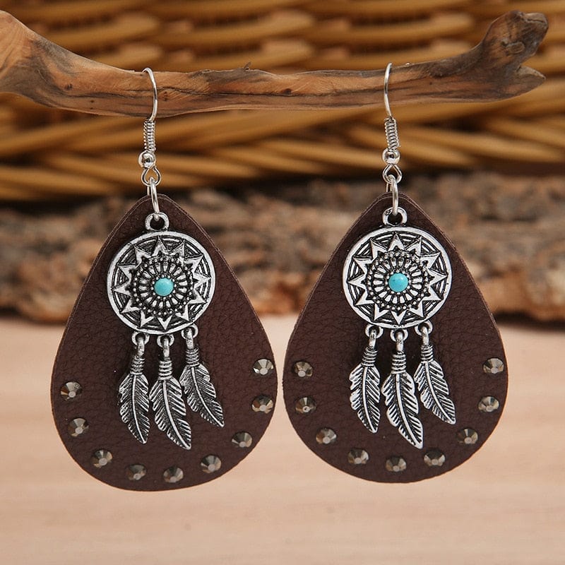 Dream Catcher Turquoise Earrings-BUNNYKACHU
