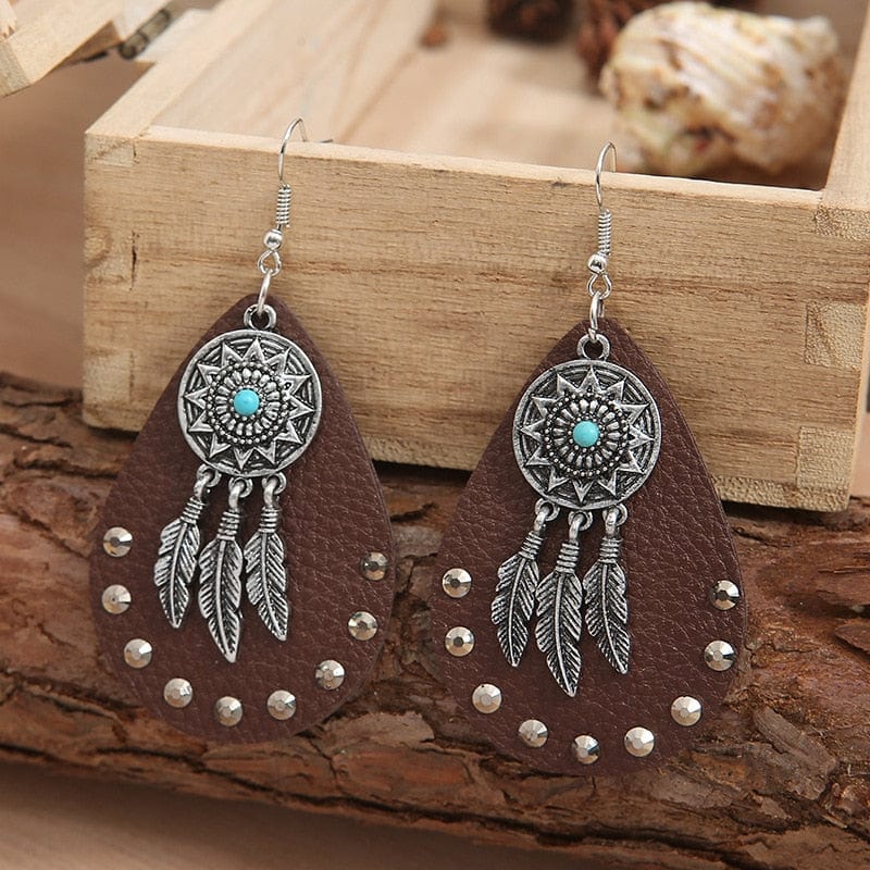 Dream Catcher Turquoise Earrings-BUNNYKACHU