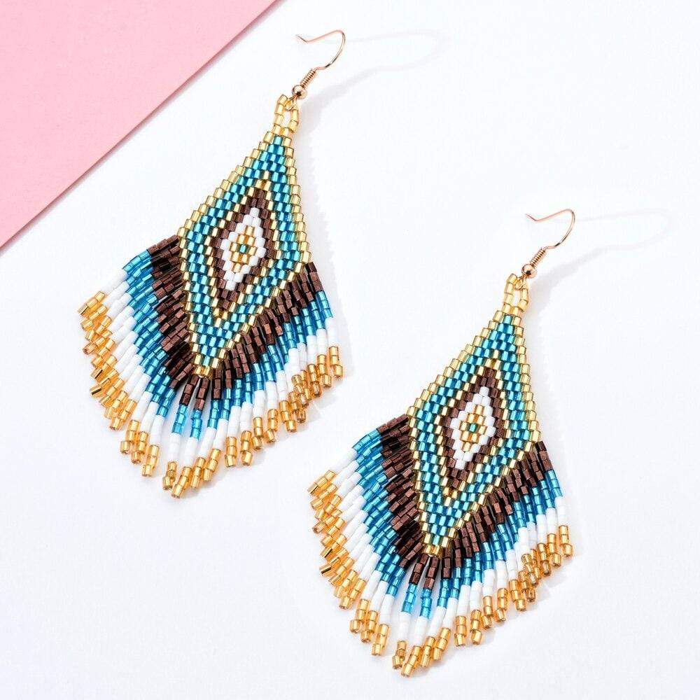 Ethnic Boho Drop Earrings-BUNNYKACHU