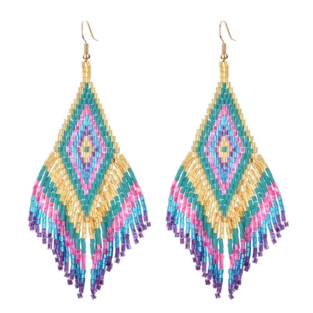 Ethnic Boho Drop Earrings-BUNNYKACHU