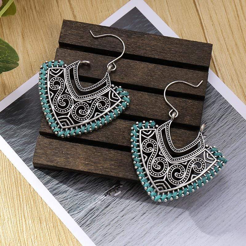 Ethnic Design Silver Earrings-BUNNYKACHU